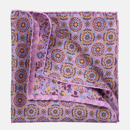 Rimini - Double Sided Silk Pocket Square - Pink - Solstik