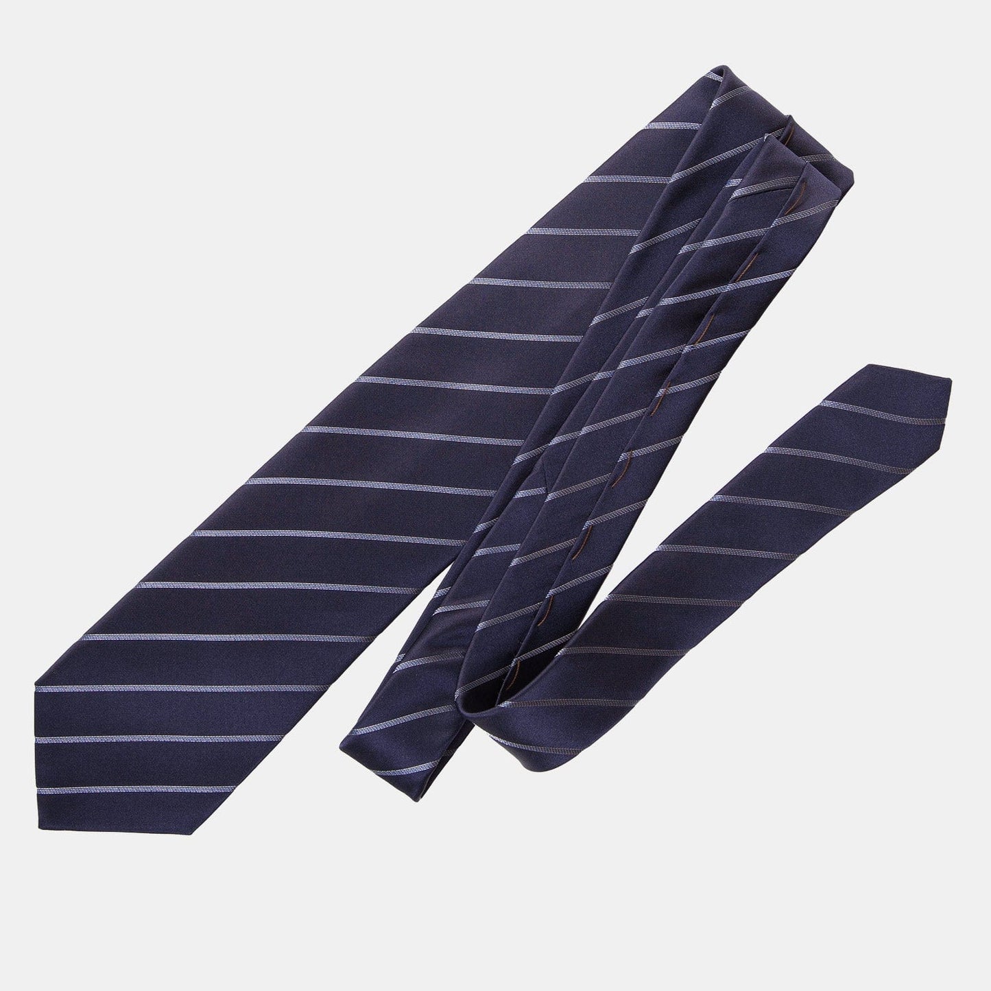 Esino - Silk Jacquard Tie - Midnight Blue and Silver - Solstik