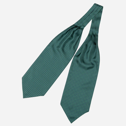 Navona - Silk Ascot Cravat Tie - Green - Solstik