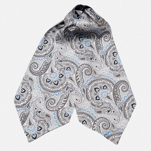 Bugatti - Silk Ascot Cravat Tie - Grey - Solstik