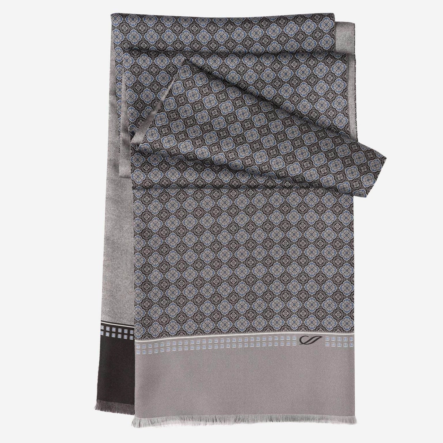 Palazzo - Reversible Silk Scarf - Charcoal - Solstik