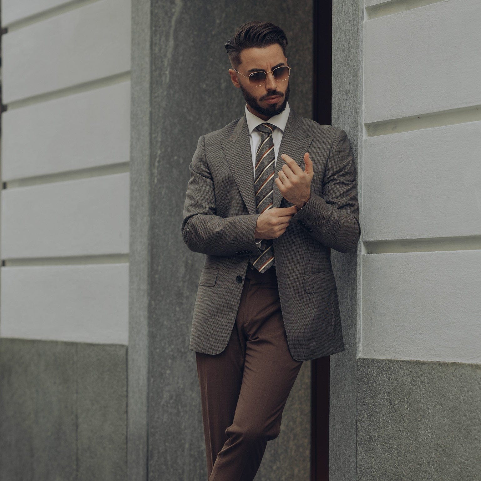Velletri - Silk Jacquard Tie - Steel - Solstik