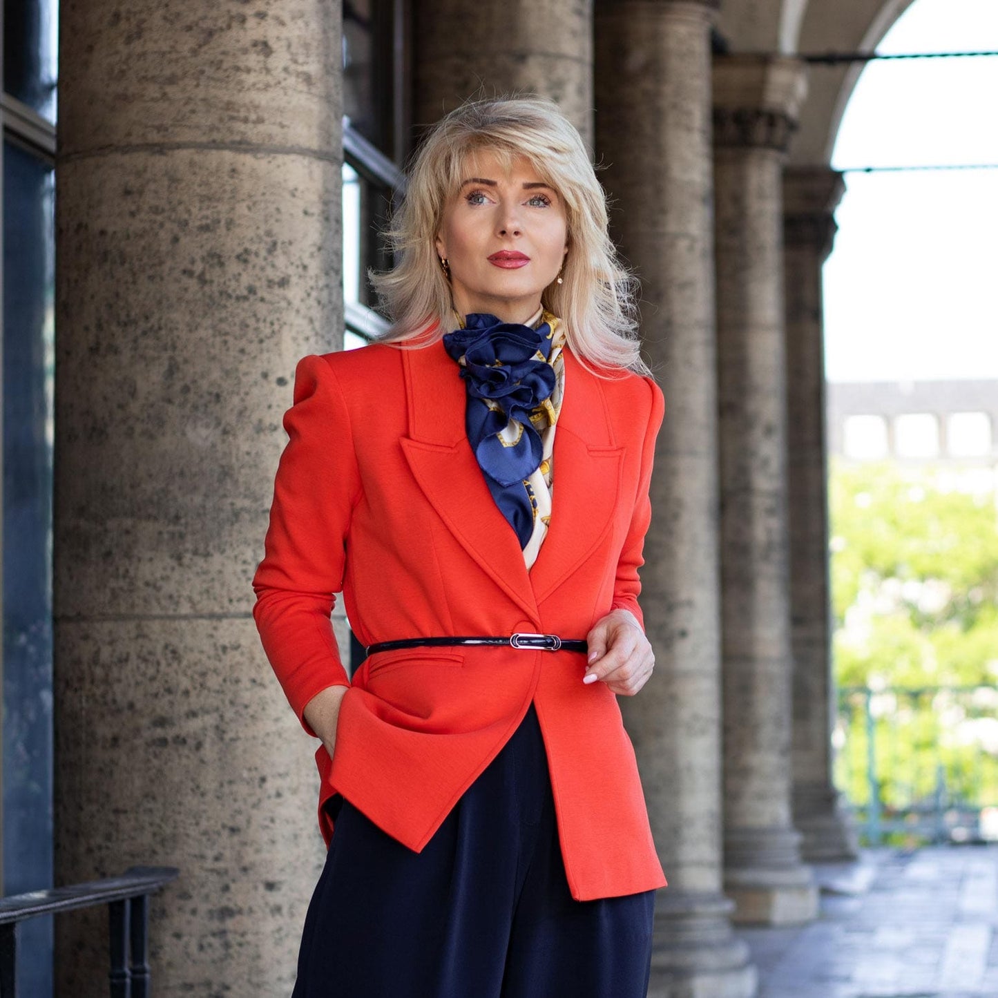 Vittoria - Silk Foulard - Blue - Solstik