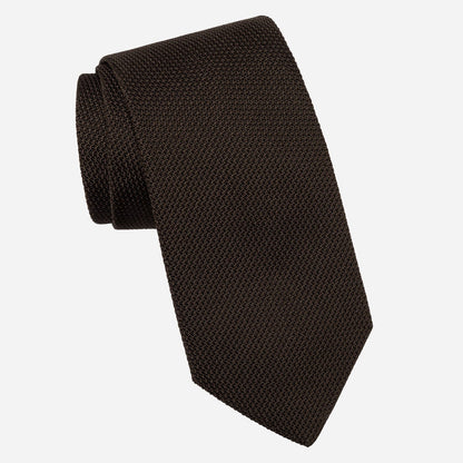 Mocha - Brown Silk Grenadine Tie - Solstik