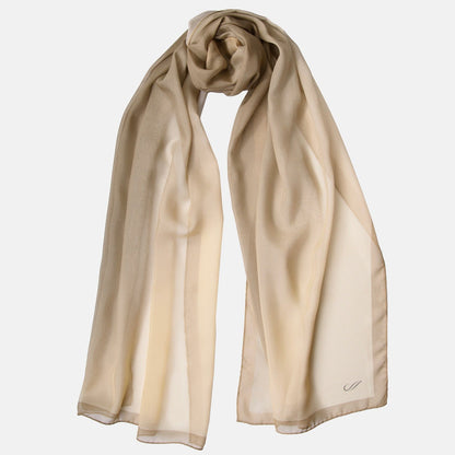 Sophia - Silk Scarf Shawl - Soft Gold/Antique Bronze - Solstik