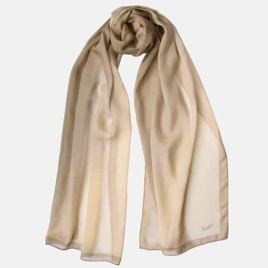 Sophia - Silk Scarf Shawl - Soft Gold/Antique Bronze - Solstik