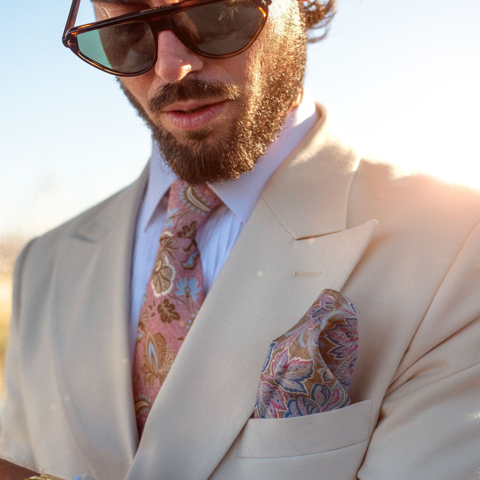 Medici - Printed Silk Tie - Pink - Solstik