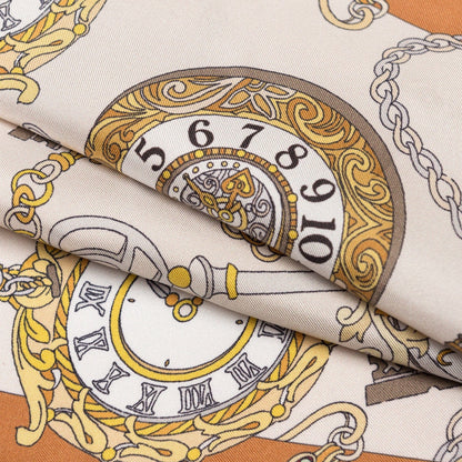 Like Clockwork - Silk Pocket Square - Beige - Solstik