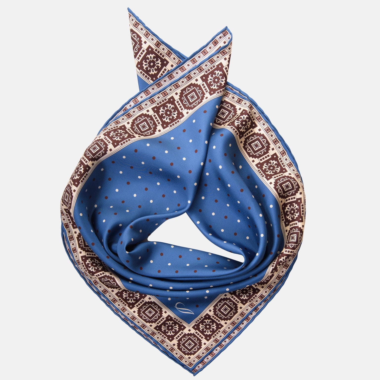Bergamo - Silk Neckerchief - Blue - Solstik