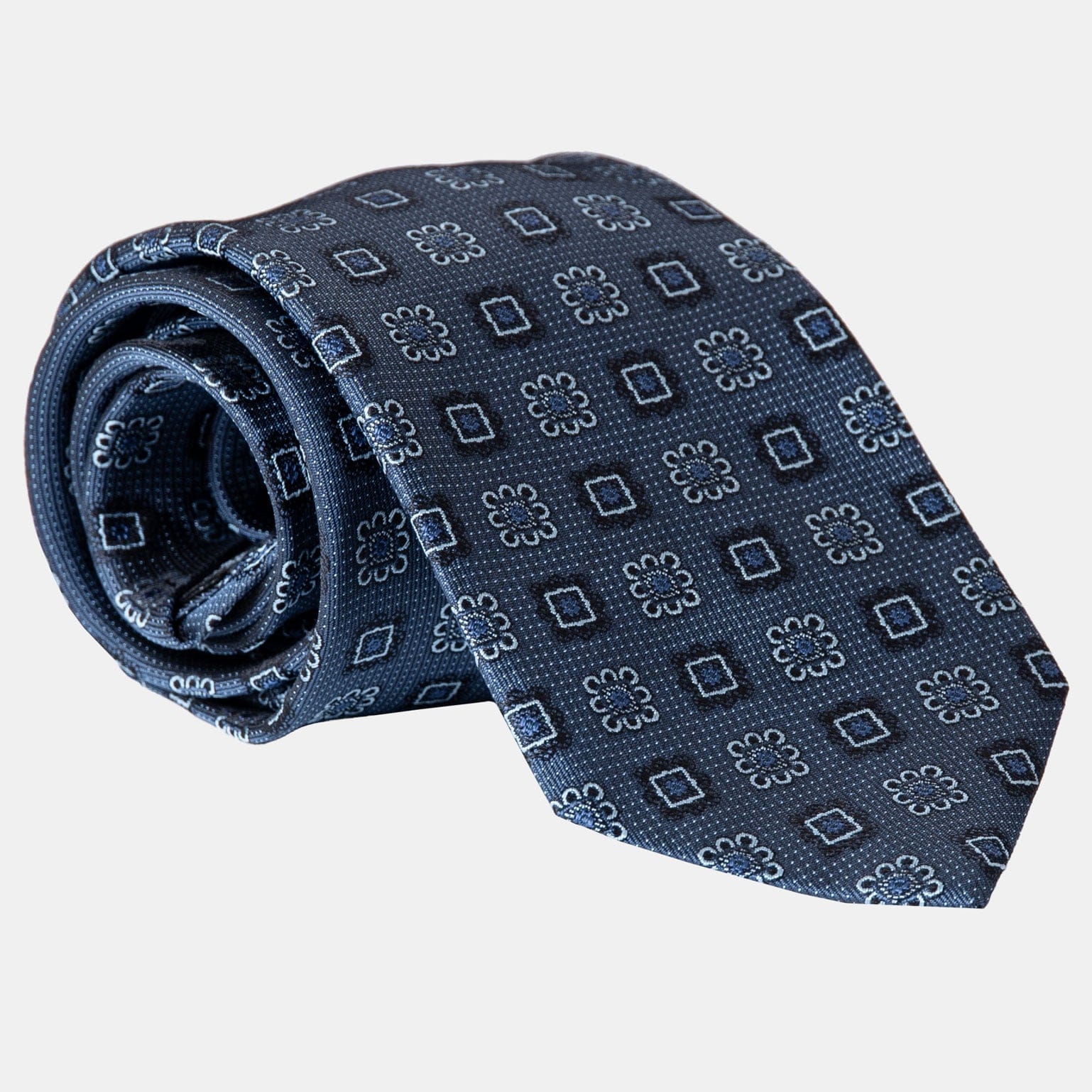 Trento - Silk Jacquard Tie - Blue - Solstik