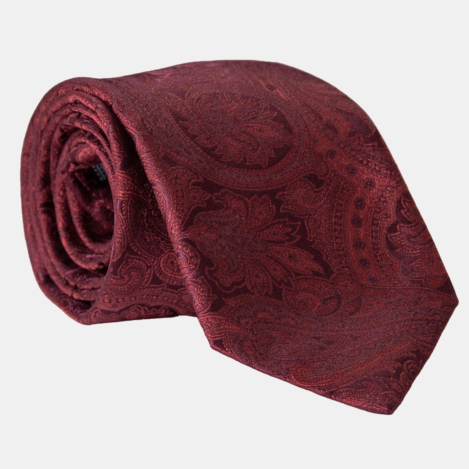 Vienna - Silk Jacquard Tie - Burgundy - Solstik