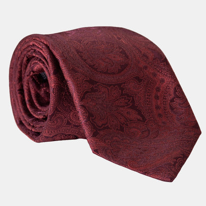 Vienna - Silk Jacquard Tie - Burgundy - Solstik