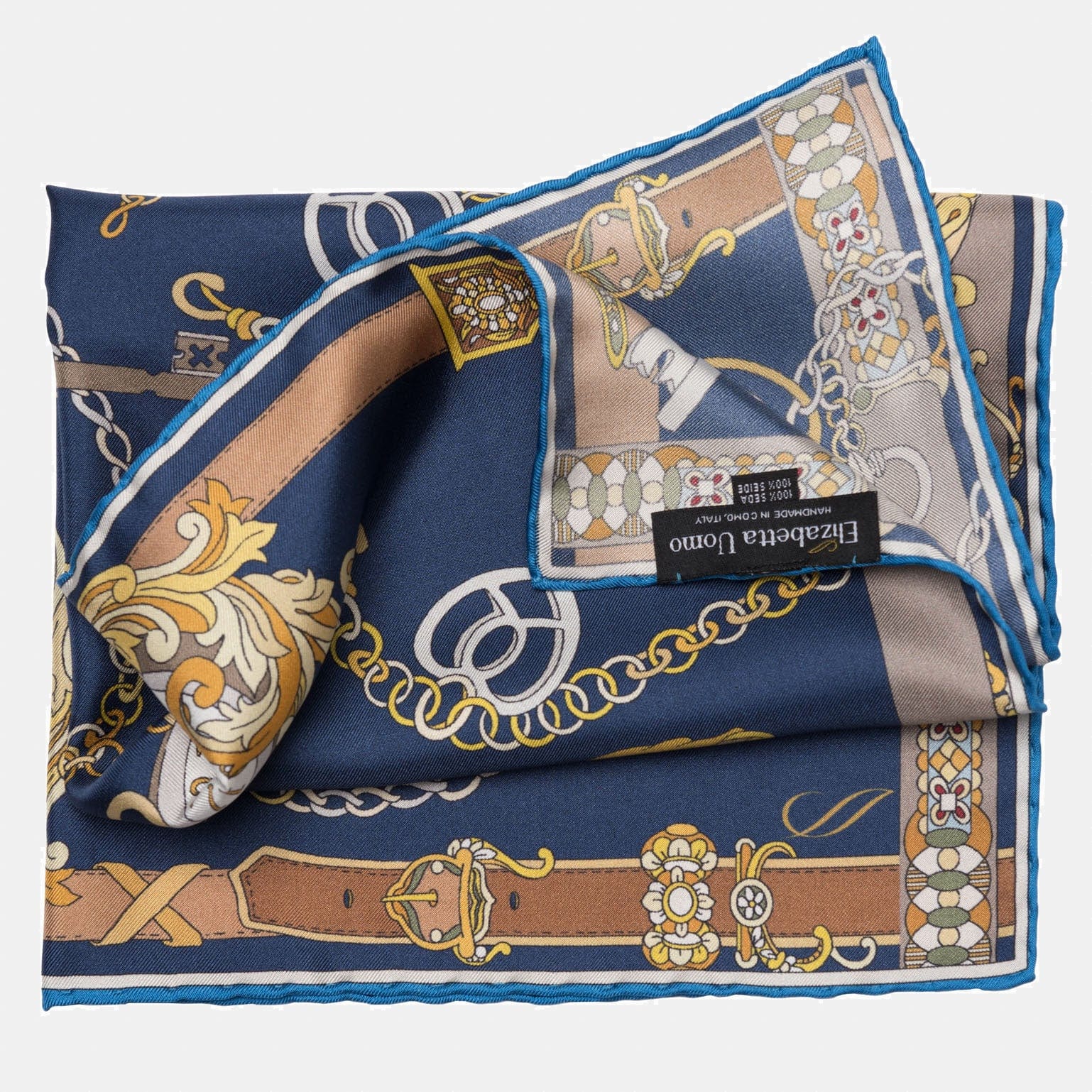 Like Clockwork - Silk Pocket Square - Navy - Solstik