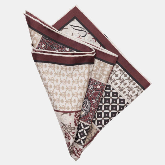 Portici - Silk Pocket Square - Maroon - Solstik