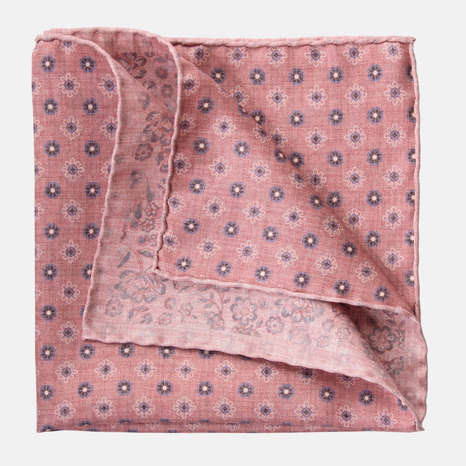 Pascal - Double Sided Silk Pocket Square - Blush - Solstik