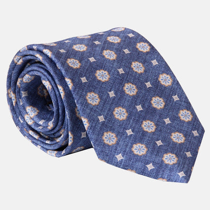 Antinori - Printed Silk Tie - Blue
