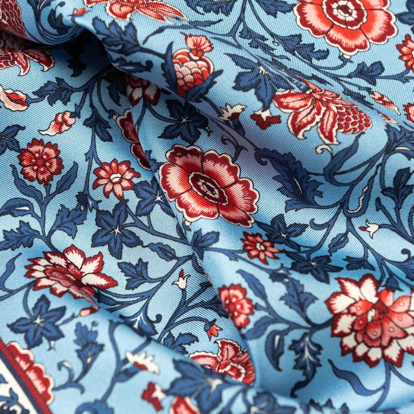 Ibiza - Silk Pocket Square - Blue & Pink - Solstik