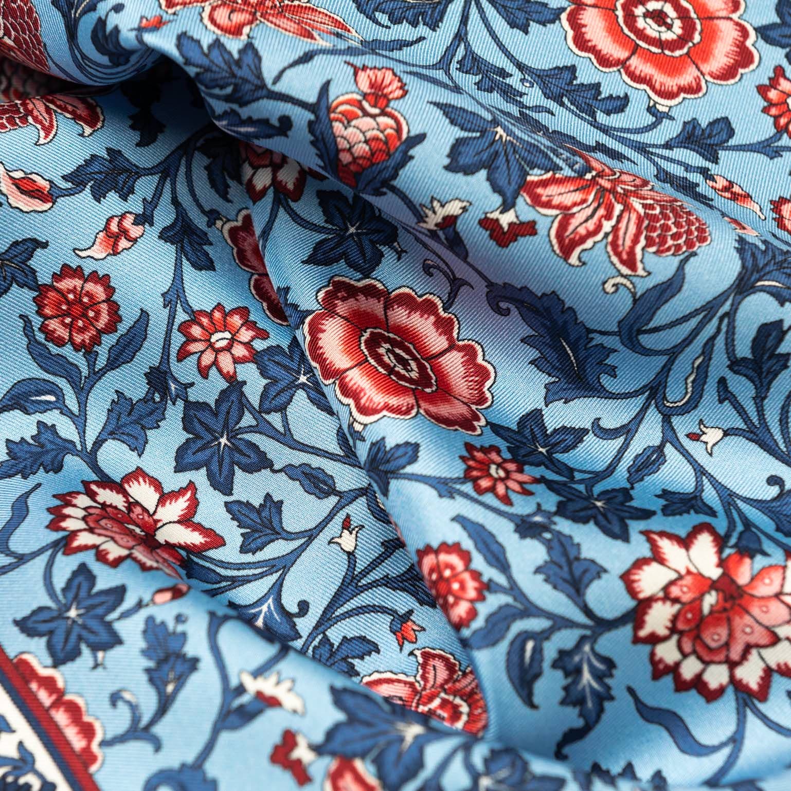Ibiza - Silk Pocket Square - Blue & Pink - Solstik