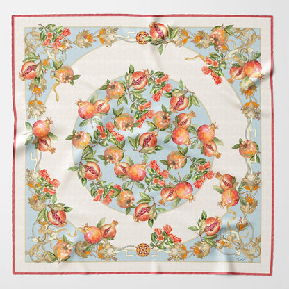 Melograno - Silk Foulard - Powder Blue - Solstik