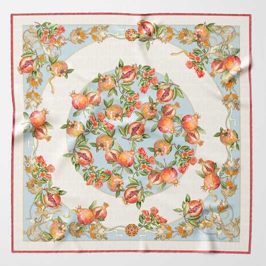 Melograno - Silk Foulard - Powder Blue - Solstik