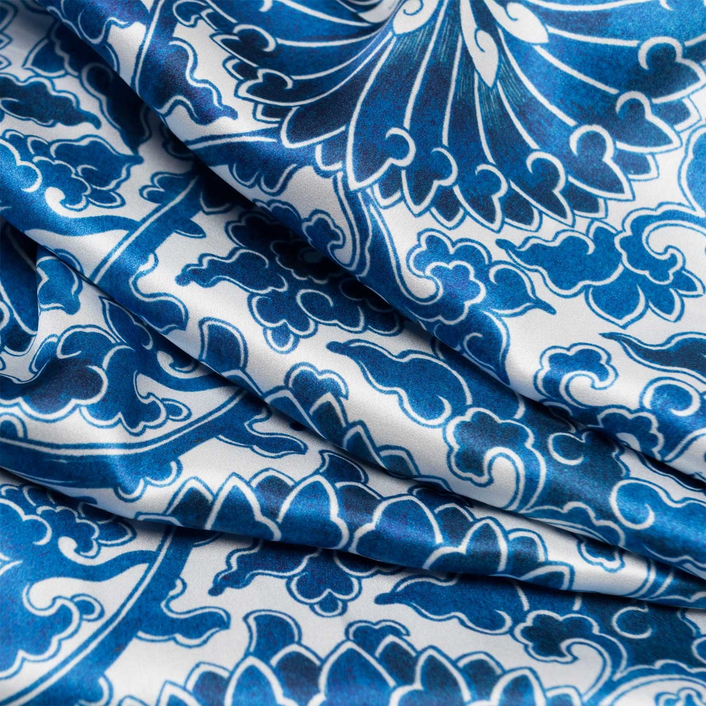Rosalba - Long Silk Scarf - Blue - Solstik