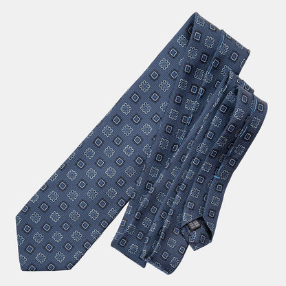 Trento - Silk Jacquard Tie - Blue - Solstik