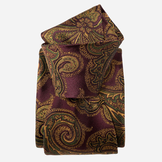 Cortina - Silk Jacquard Tie - Burgundy - Solstik