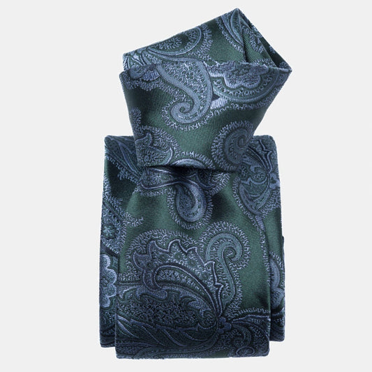 Cortina - Silk Jacquard Tie - Bottle Green - Solstik