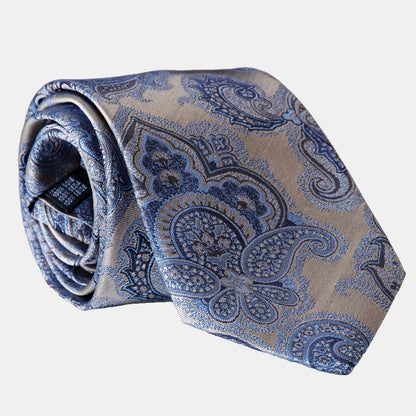 Cortina - Silk Jacquard Tie - Warm Pewter - Solstik