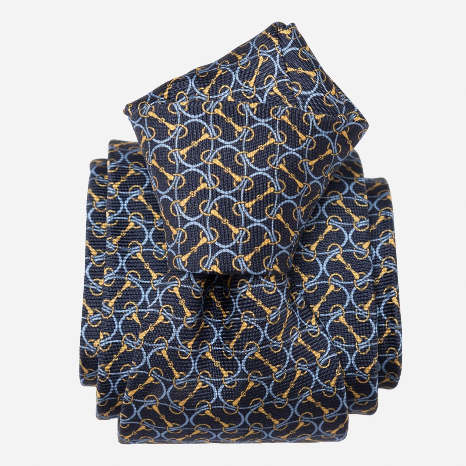 Palio - Printed Silk Tie - Navy - Solstik