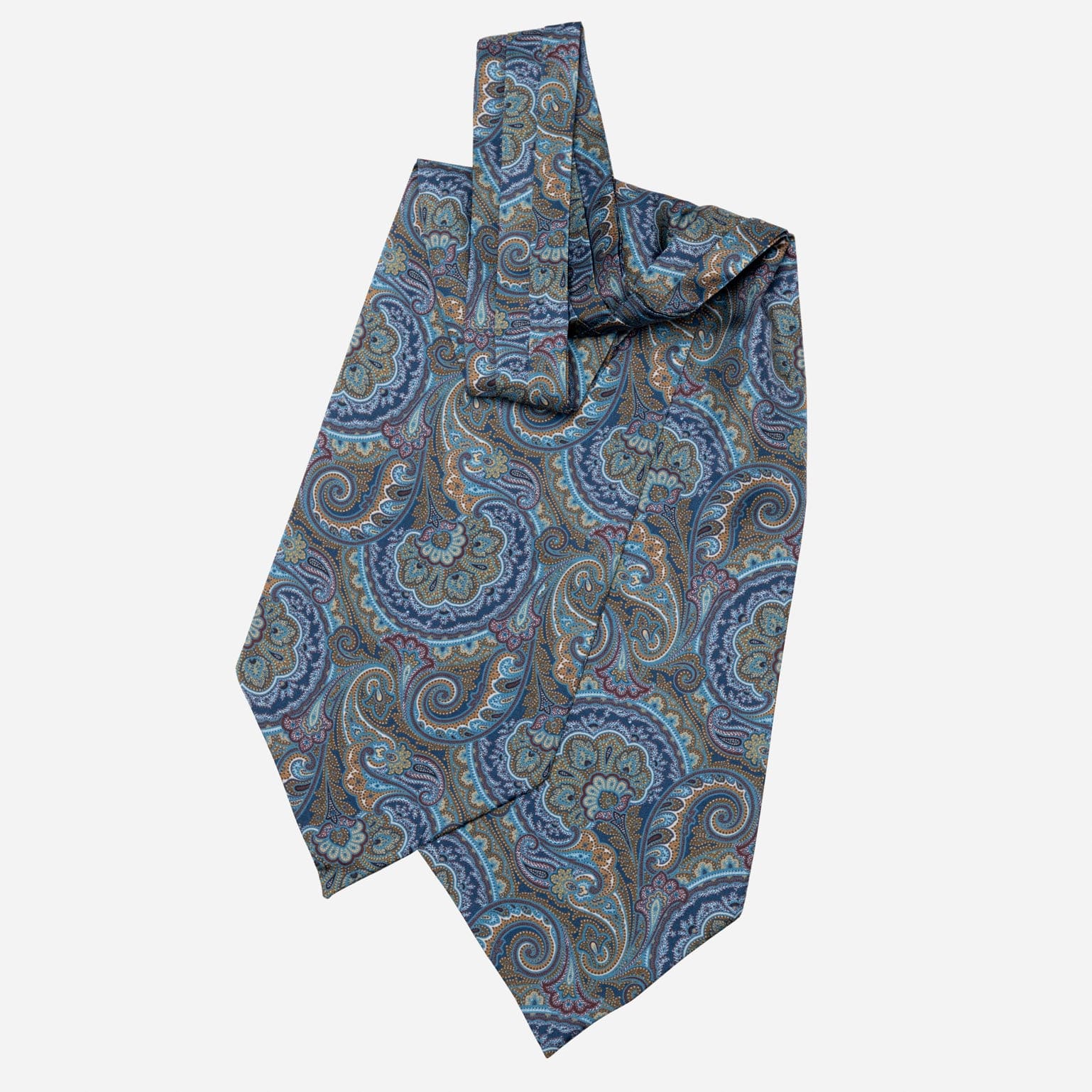 Bugatti - Silk Ascot Cravat Tie - Petrol Blue - Solstik