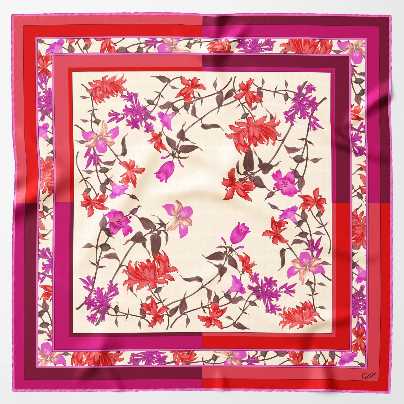 Serena - Silk Foulard - Fuchsia - Solstik