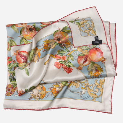 Melograno - Silk Foulard - Powder Blue - Solstik