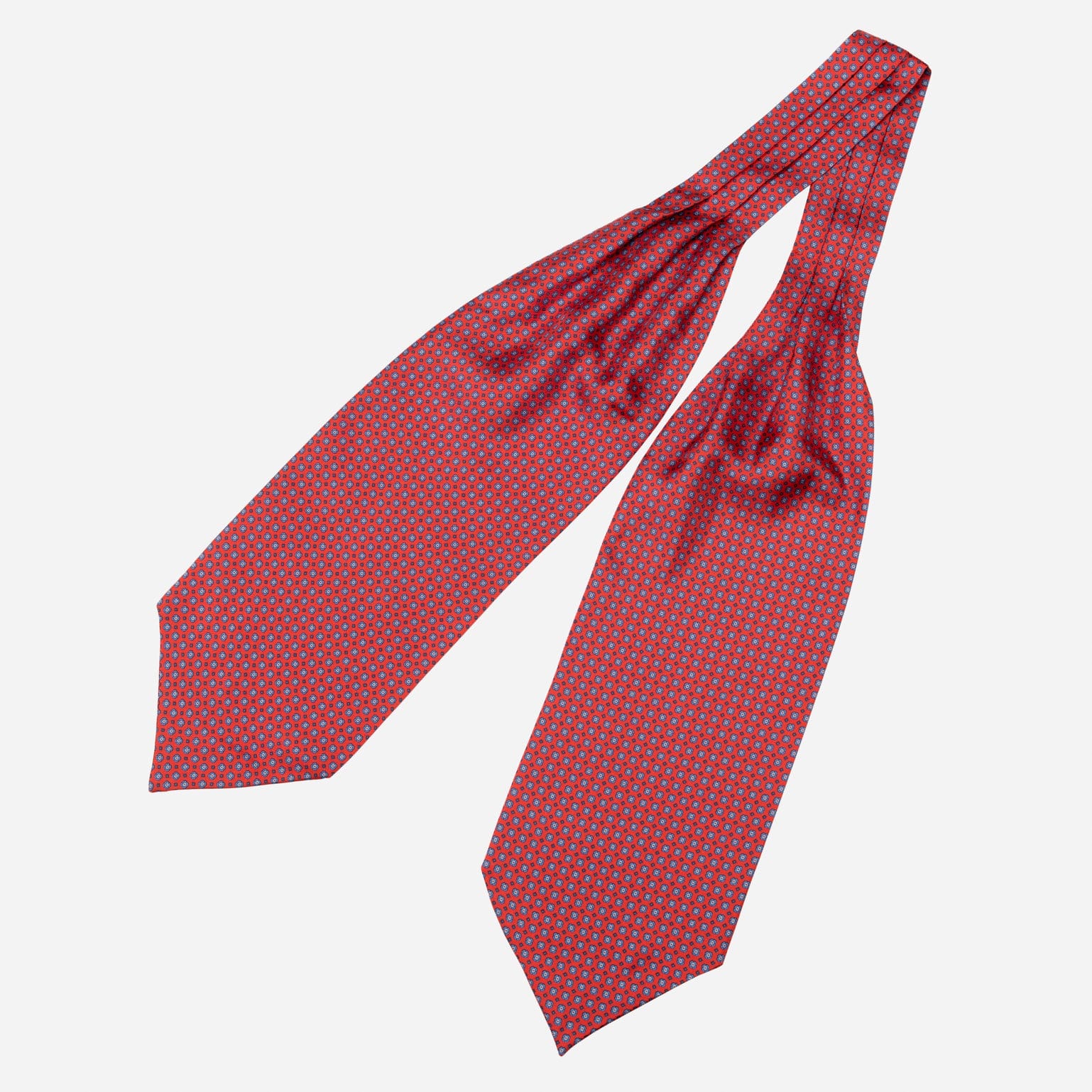 Navona - Silk Ascot Cravat Tie - Red - Solstik