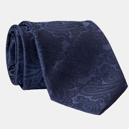 Soave - Silk Jacquard Tie - Midnight Blue - Solstik