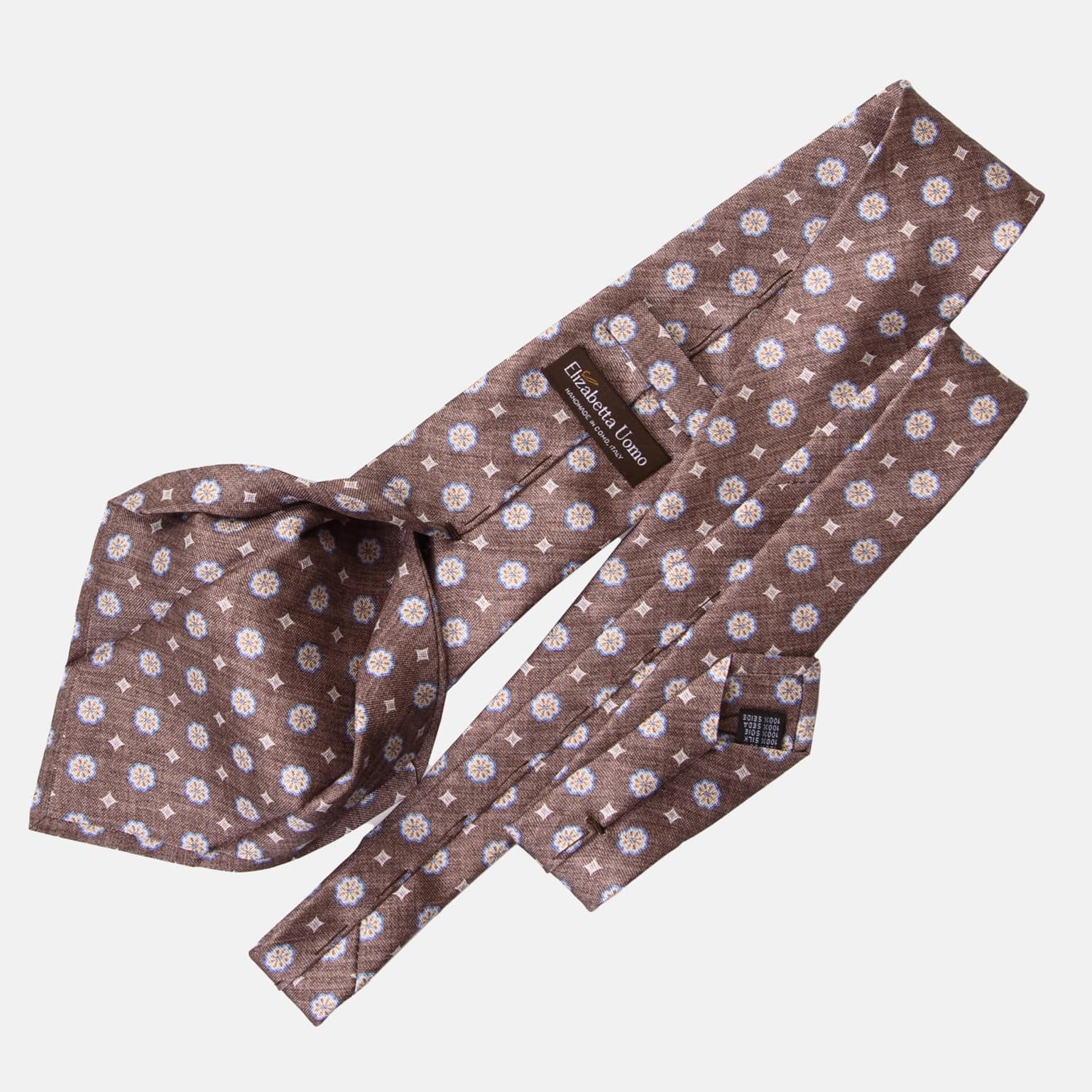 Antinori - Printed Silk Tie - Brown - Solstik