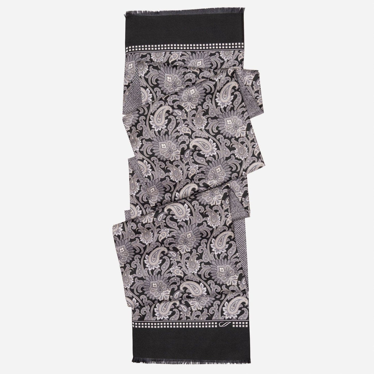 Pasquino - Reversible Silk Scarf - Black - Solstik