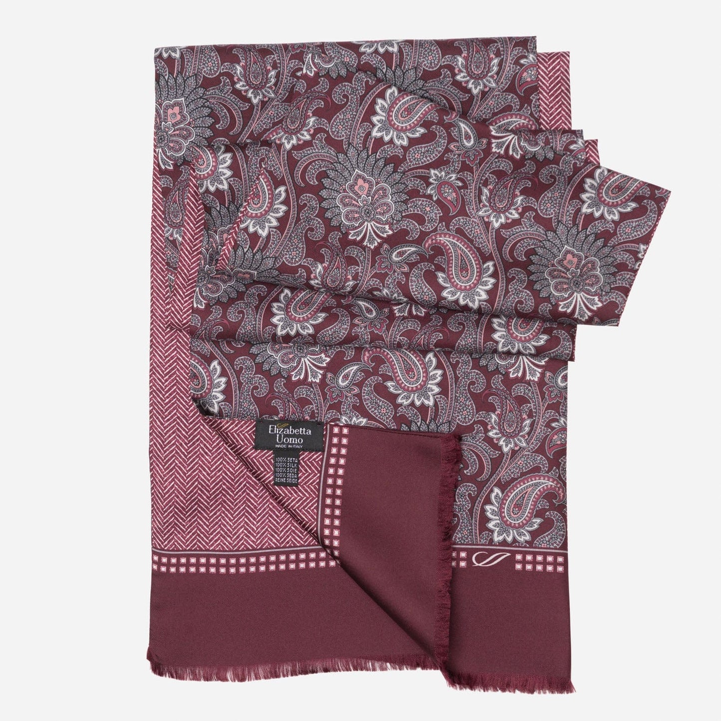 Pasquino - Reversible Silk Scarf - Wine - Solstik