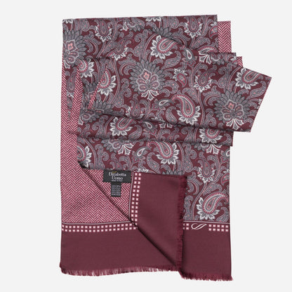 Pasquino - Reversible Silk Scarf - Wine - Solstik