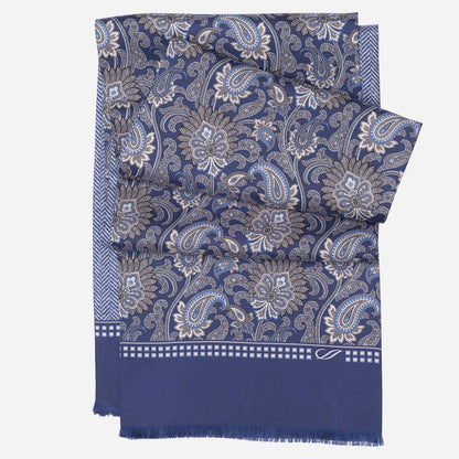 Pasquino - Reversible Silk Scarf - Navy - Solstik