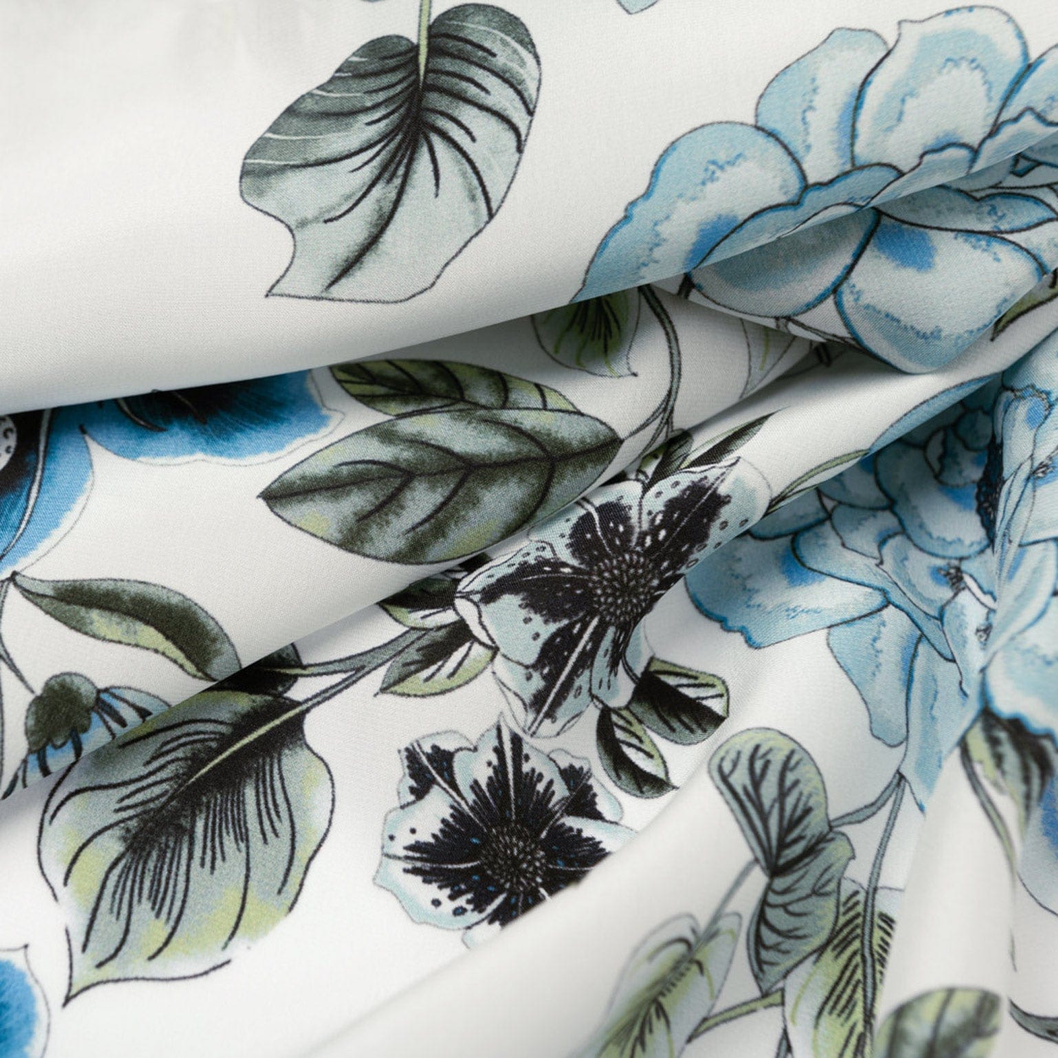 Bella - Silk Scarf Shawl - Blue - Solstik