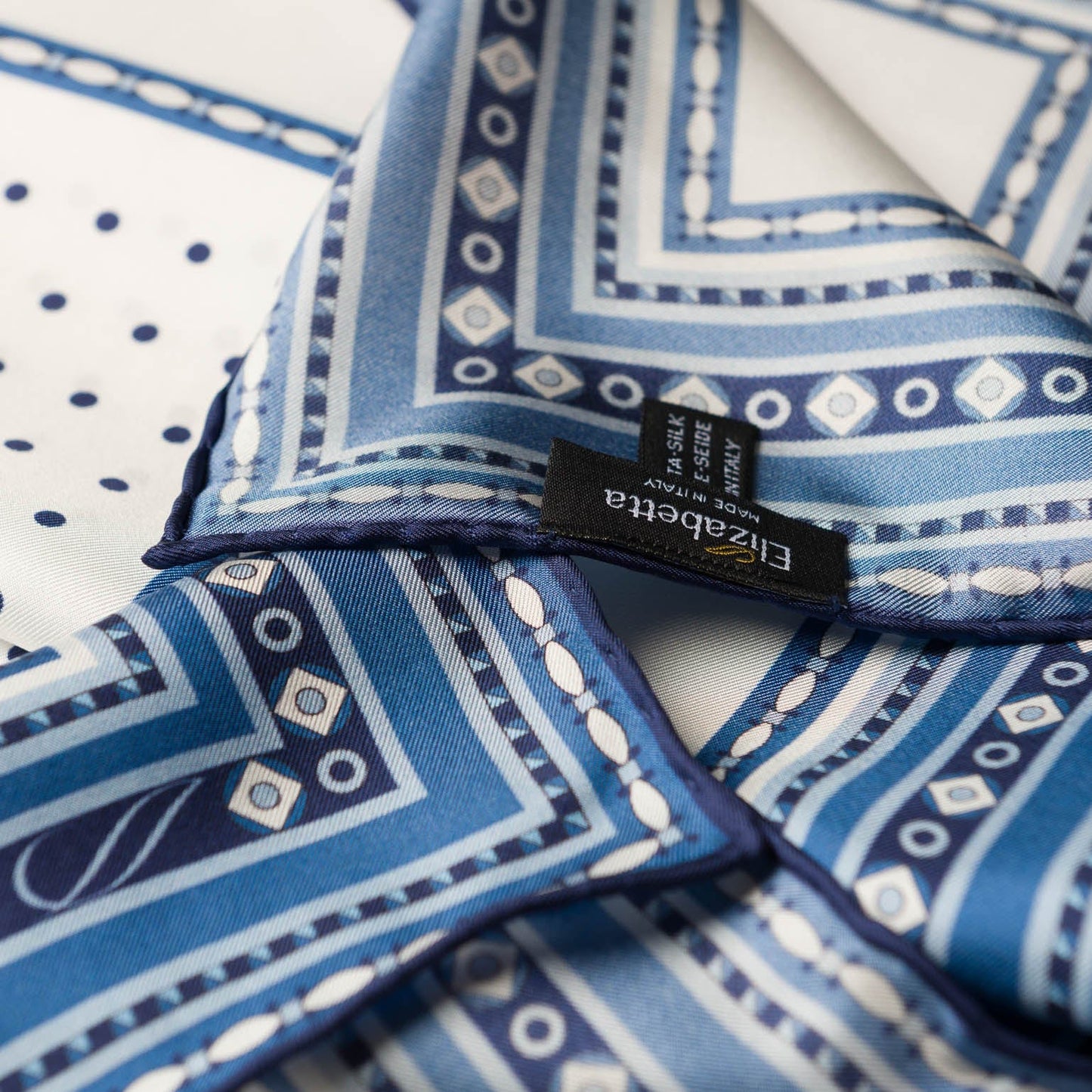Verona - Silk Neckerchief - White & Blue - Solstik
