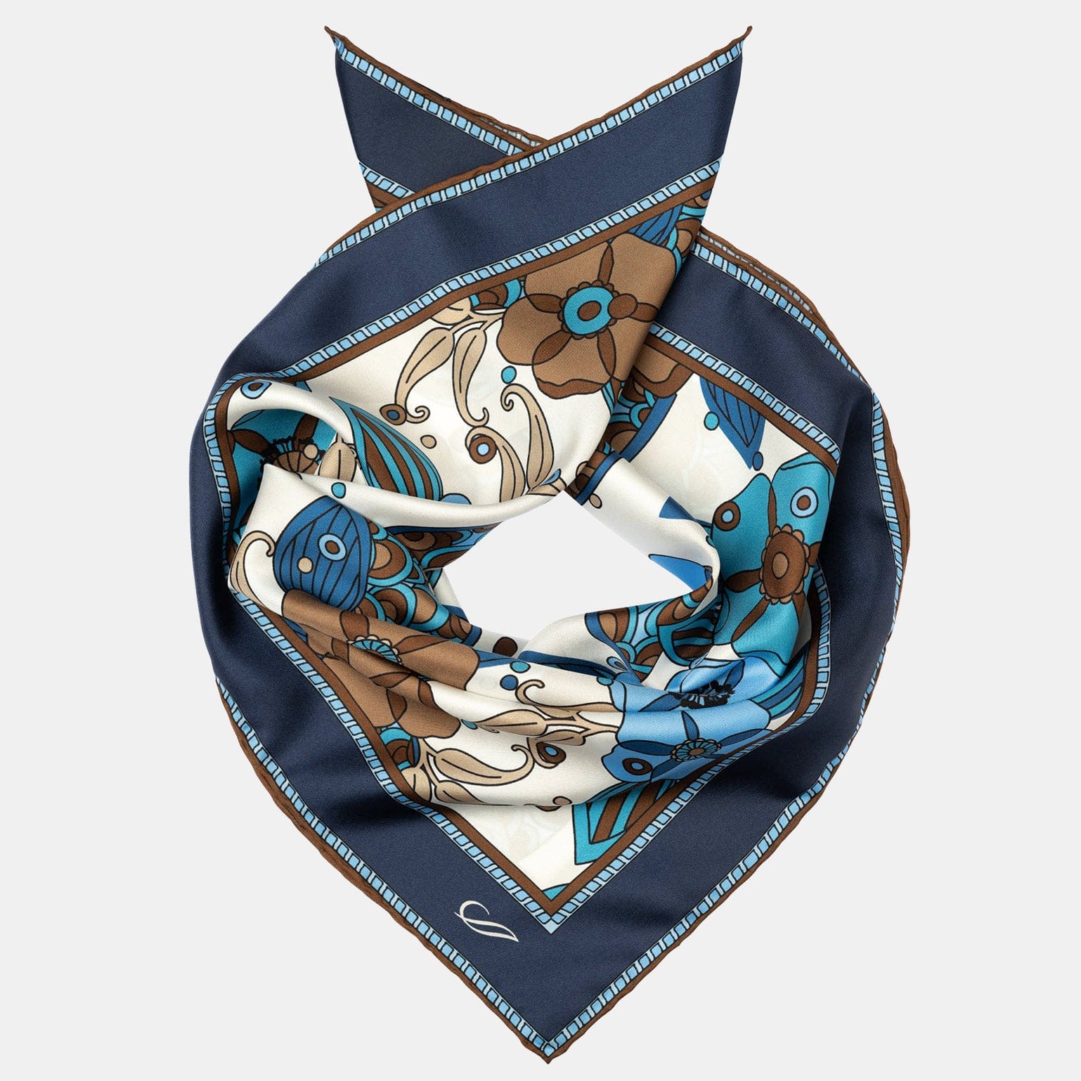 Lombardi - Silk Neckerchief - Blue - Solstik