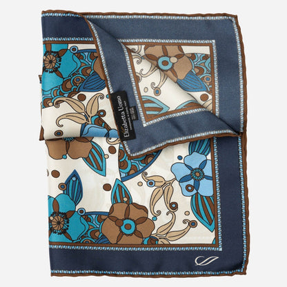 Martino - Silk Pocket Square - Blue - Solstik