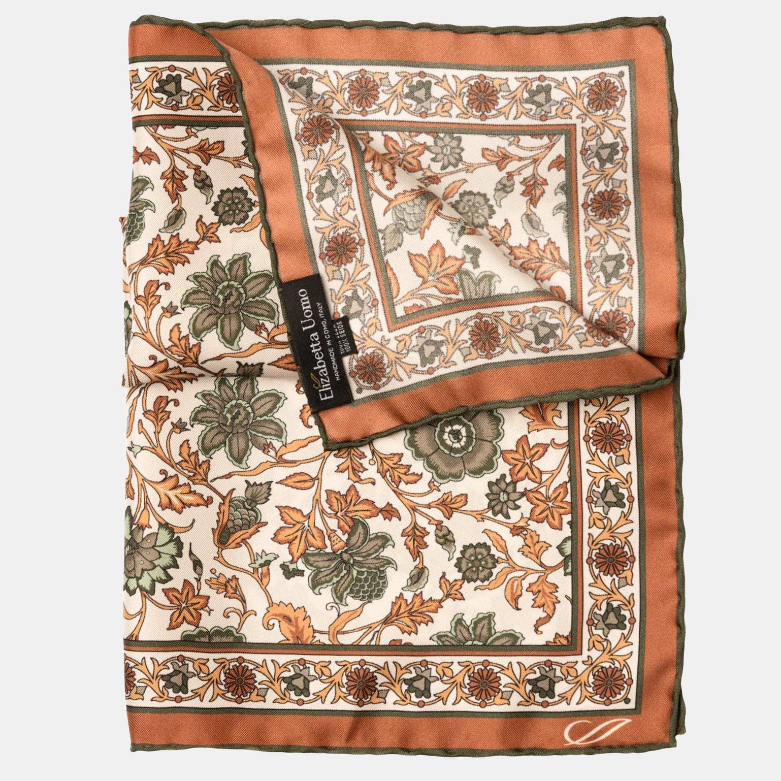 Ibiza - Silk Pocket Square - Terracotta - Solstik
