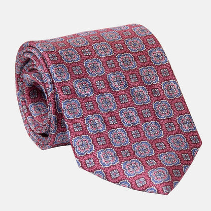 Veneto - Printed Silk Tie - Claret Red - Solstik