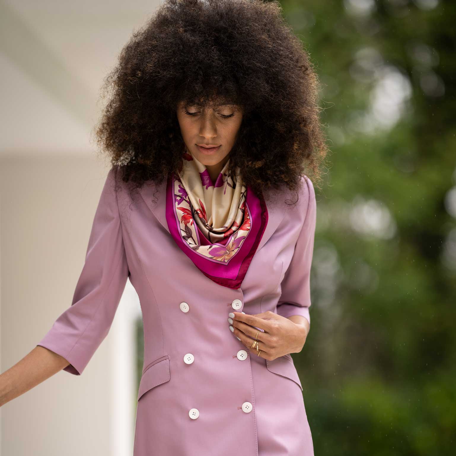 Serena - Silk Foulard - Fuchsia - Solstik