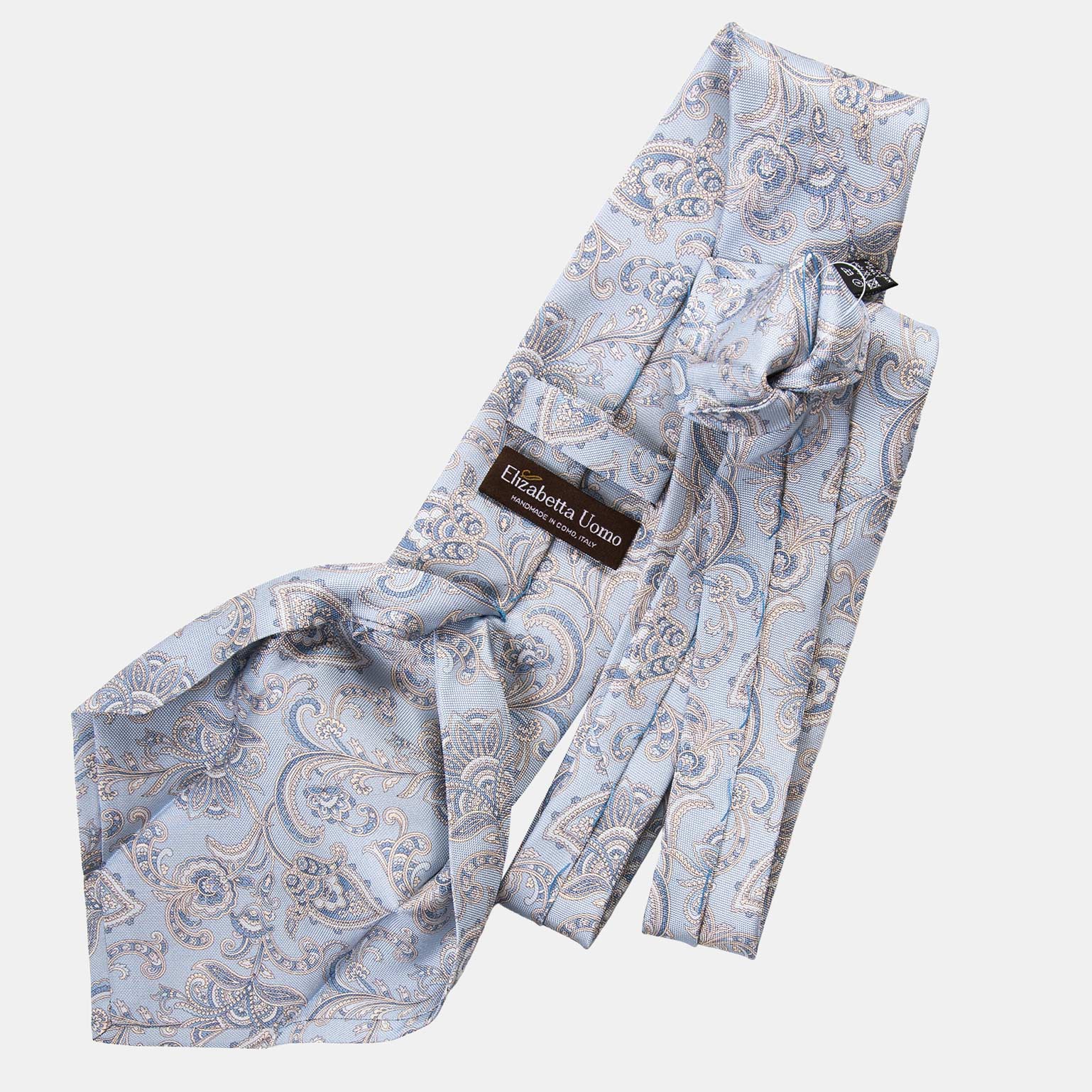 Novara - Printed Silk Tie - Sky Blue - Solstik