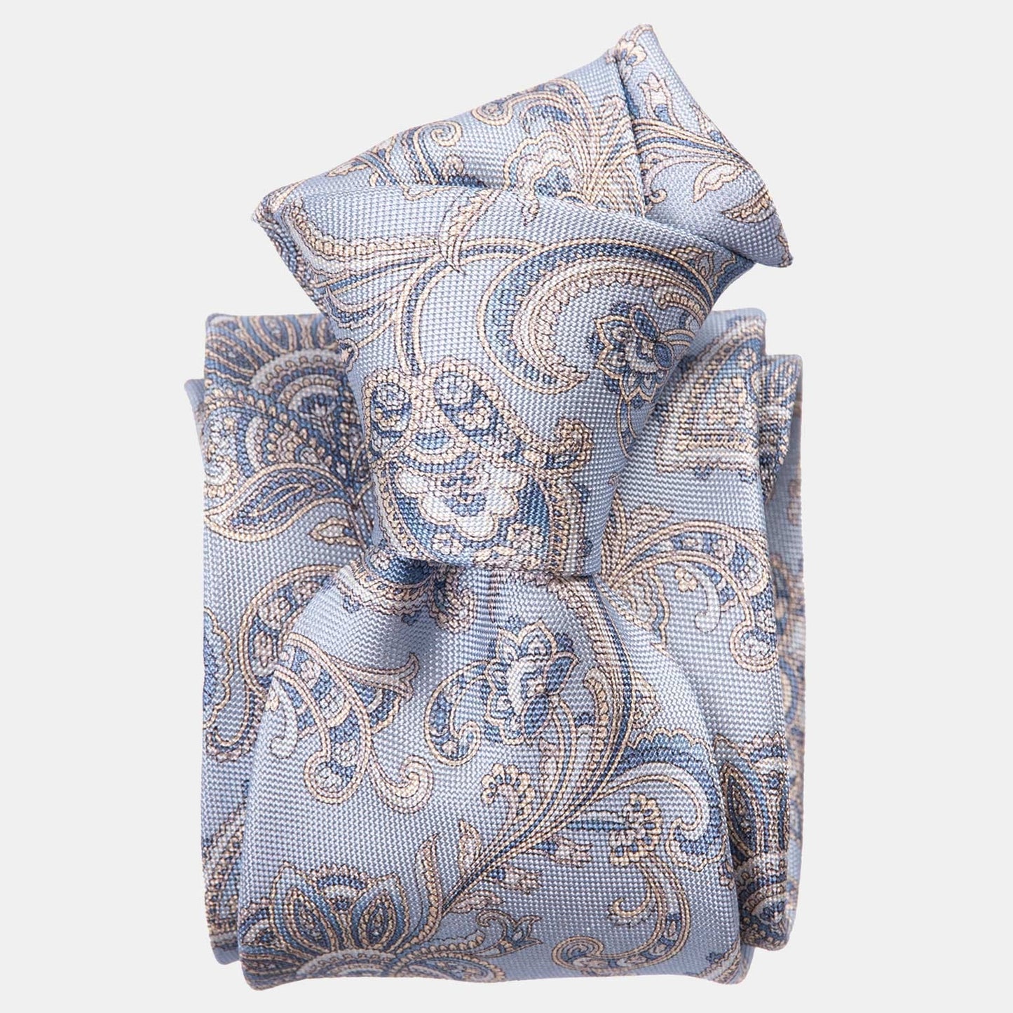 Novara - Printed Silk Tie - Sky Blue - Solstik
