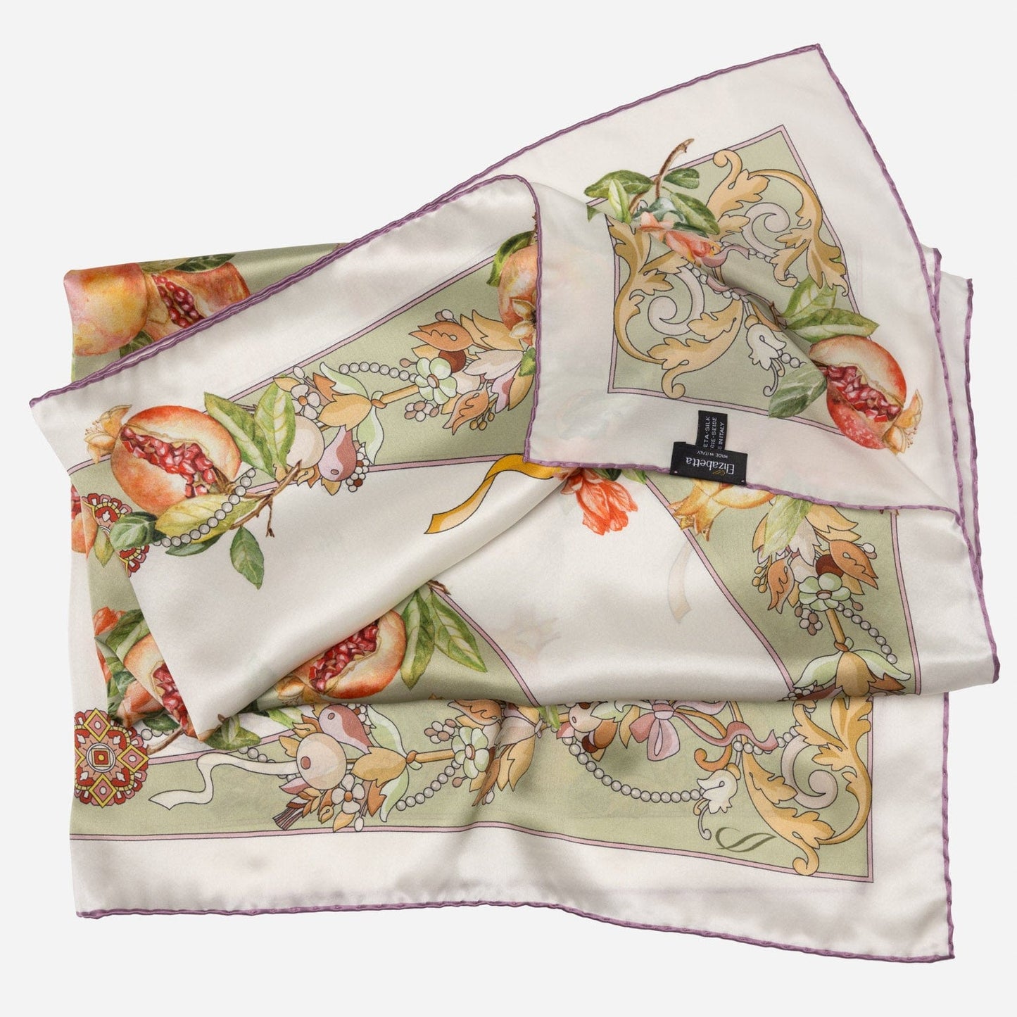Melograno - Silk Foulard - Venetian Glass Green - Solstik